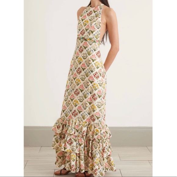 Agua by Agua Bendita Dresses & Skirts - Neiman Marcus Agua by Agua Bendita Magnolia Magdalena Floral Linen Maxi Dress